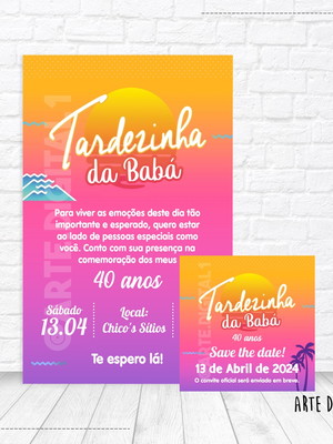 Convite virtual + save the date, tardezinha