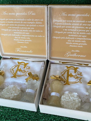 1 caixa convite agradecimento padrinhos casamento
