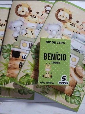 Revistinha de colorir safari com giz de cera