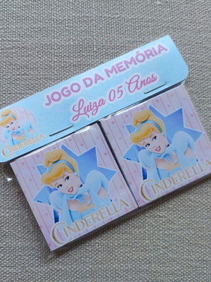 Jogo de memória cinderela 24 peças 12 pares