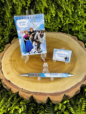 Bloquinho com caneta personalizado frozen