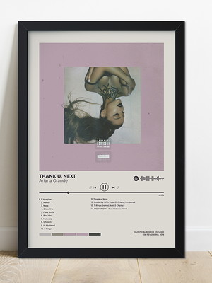 Quadro moldura spotify ariana grande thank u next