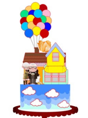 Topo de bolo camadas -up altas aventuras - artes studio 1701