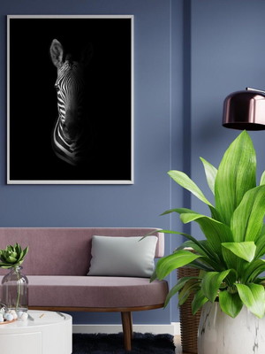 Quadro zebra em preto e branco