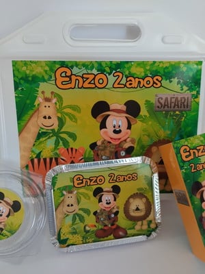 Kit maleta festa na escola mickey safari
