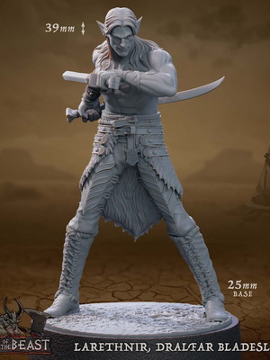 Miniatura de rpg - larenthir, dralfar bladesinger