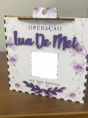 Urna caixa pix lua de mel dos noivos