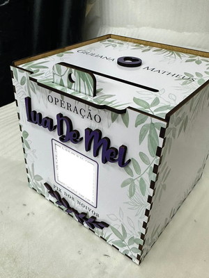 Caixa lua de mel dos noivos com qrcode pix