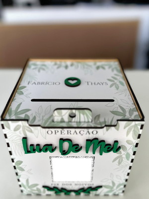 Caixa lua de mel dos noivos com qrcode