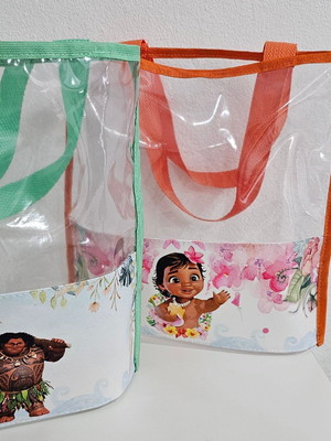 Bolsa praia infantil lembrancinha personalizada tema moana