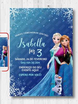 Convite digital frozen elza e ana
