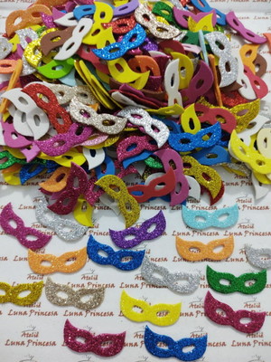 *mini máscara de carnaval 3,5x1,5 - 1500 apliques*