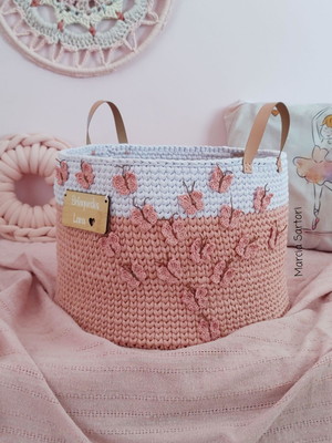 Cesto infantil de crochê butterfly g