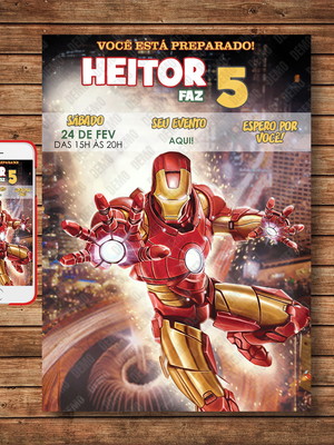 Convite digital homem de ferro