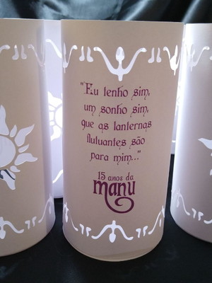 Lanternas cilindro rapunzel para vela led