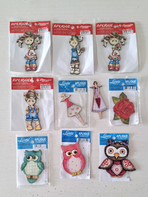 Kit de 10 apliques mdf com decoupage (diversos)