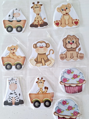 Kit de 10 apliques mdf com decoupage litoarte (diversos)