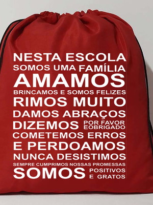 Sacomochila mochila sacola ecobag de tecido personalizada