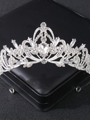 Coroa de cabelo tiara noiva dama casamento prata miss 15anos