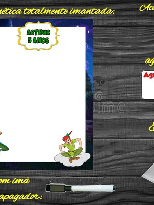 Lousa magnética peter pan com embalagem