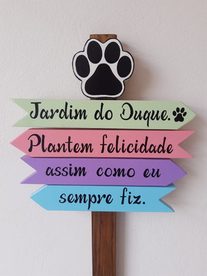 Plaquinha cachorro homenagem pet personalizada duque