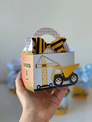 Caixa maleta de construção com aplique em 3d