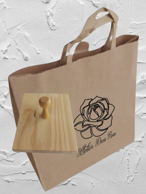 Carimbo personalizado e logo. sacolas, artesanato 5x5