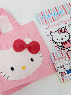 Sacolinha hello kitty com kit colorir