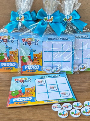 Jogo da velha lembrancinha personalizada numberblocks
