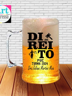 Caneca de chopp personalizada 500 ml formatura direito