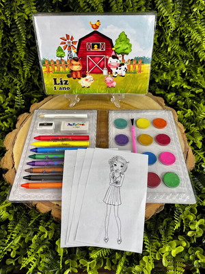 Estojo de pintura personalizado fazendinha
