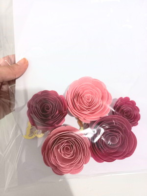 Kit 05 flores em papel rose gold