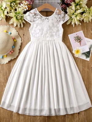 Vestido infantil branco comunhão eucaristia batismo (b985)