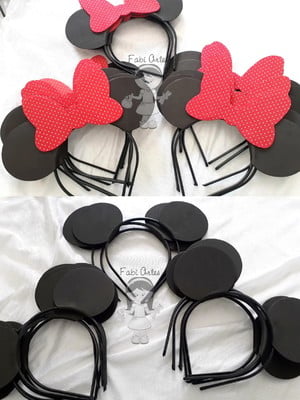 Kit 25 tiaras minnie vermelha 25 tiaras mickey