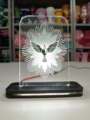 Luminária acrílico led espirito santo religião