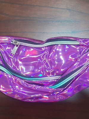 Pochete carnaval roxo holográfico