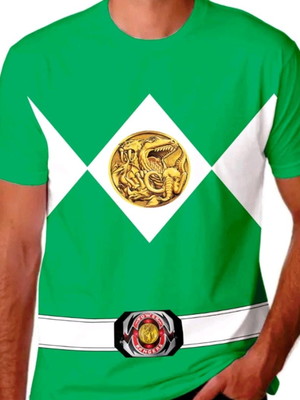 Camiseta adulto power rangers verde