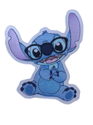 01 patch aplique bordado termocolante stitch de óculos