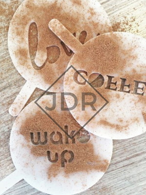 Kit 2x stencil personalizado para café e artesanato