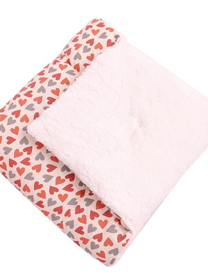 Manta com sherpa dupla face para bebê coração 01 peça