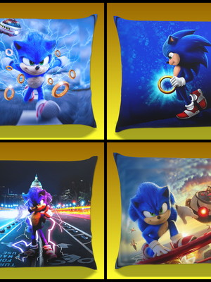 Kit com 4 capas de almofadas sonic 40x40cm