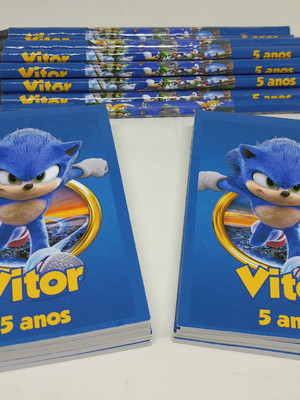 Bloquinho com lápis sonic