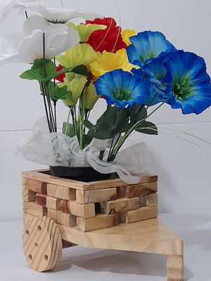Kit com 2 cachepot de mesa madeira envernizado barato!