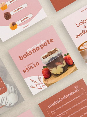 Pack editável canva confeitaria - 40 artes