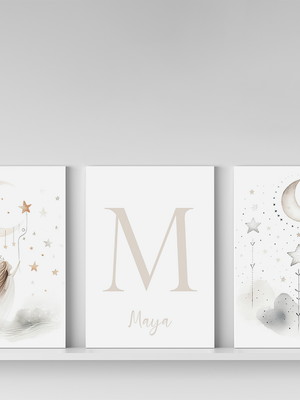 Conjunto placas decorativas mdf - personalizada fadinha maya