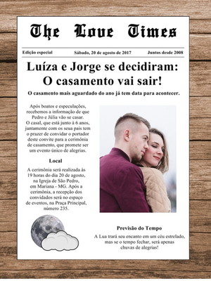 Convite de casamento jornal barato! + brinde