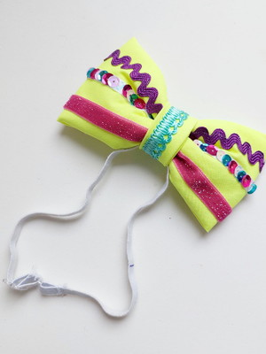 Laço tiara pet neon