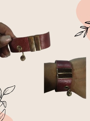 Pulseiras em couro com fecho em metal