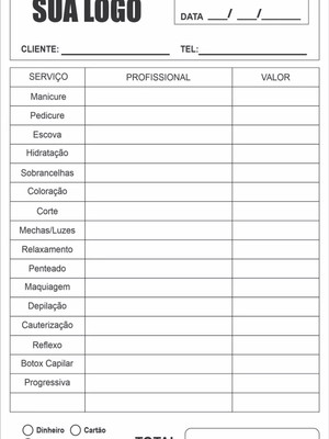 06 blocos - comanda atendimento para salão de beleza
