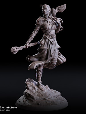 Miniatura de rpg - aurae, elf astral cleric
